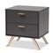 Baxton Studio Kelson Modern and Contemporary Dark Grey and Gold Finished Wood 2-Drawer Nightstand 189-11578-ZORO - alternate 7